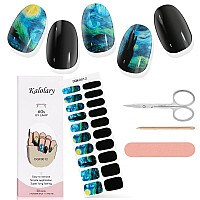 Kalolary Semi Cured Gel Nail Stickers Starry Night Sky Full Wrap Nail Gel Polish Strips Brighter Adhesive Real Gel Nail Polish