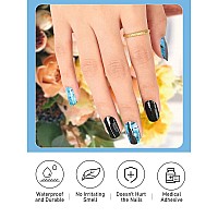 Kalolary Semi Cured Gel Nail Stickers Starry Night Sky Full Wrap Nail Gel Polish Strips Brighter Adhesive Real Gel Nail Polish