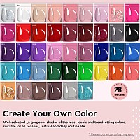 Mefa 47 Pcs Gel Nail Polish Kit 42 Colors All Seasons Collection Nude Pink White Colorful Gel Polish Set With 5 Pcs Base And Gl