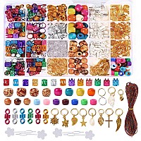 Leeven 417Pcs Dreadlock Accessories Hair Braid Accessories With Braid Rings Hair Hoops Hair Clips Dreadlock Beads Colorful Cord