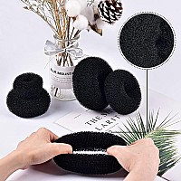 Tsmaddts Donut Hair Bun Maker Set With 7 Bun Makers 5 Elastic Bands 20 Hair Pins Black