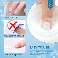 Saviland Clear Dip Powder 21 Oz Dipping Powder Clear Nails Dip Powder Set For French Nail Art Starter Manicure Strengthen Na