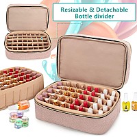 Bafaso Nail Polish Organizer Holds 40 Bottles 15Ml 05 Floz Nail Polish Case With Manicure Tools Storage Sections Patente