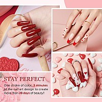 Mefa Red Gel Nail Polish Set 6 Colors Red Gel Polish Kit Popular Red Burgundy Glitter Nail Polish Soak Off Rose Dark Red Shimme