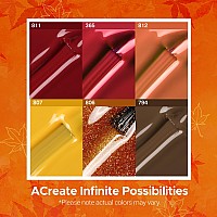 Mefa 6 Colors Fall Gel Nail Polish Set Autumn Shades Orange Red Brown Glitter Yellow Soak Off Gel Polish Pumpkin Maple Leaves T