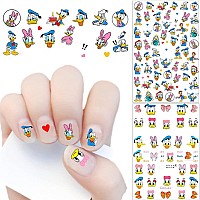 Designer Nail Art Stickers Decals Cute Cartoon 3D Self Adhesive Nail Art Supplies Cartoon Nail Stickers For Women Kids Girls Diy