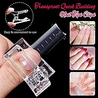 Dual Nail Forms Settsmaddts Clear Acrylic Coffin Nail Forms Set With 120Pcs Gel Nail Molds 10Pcs Clear Nail Tips Clipsnail Gel