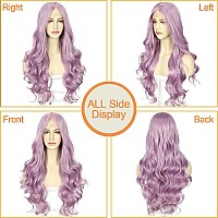 Sapphirewigs Purple Lace Front Wigs Long Loose Body Wave Wig Glueless Natural Wave Transparent Lace Wig For Women Synthetic Heat