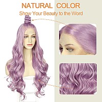 Sapphirewigs Purple Lace Front Wigs Long Loose Body Wave Wig Glueless Natural Wave Transparent Lace Wig For Women Synthetic Heat