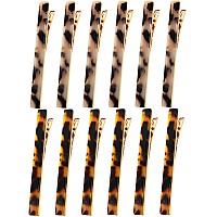 Cobahom 12Pcs Leopard Print Hair Clips Resin Barrettes Tortoise Shell Hair Clip Duckbill Clips For Women Hair Accessories 6 Dee