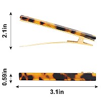 Cobahom 12Pcs Leopard Print Hair Clips Resin Barrettes Tortoise Shell Hair Clip Duckbill Clips For Women Hair Accessories 6 Dee