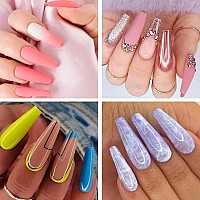 Una Gella Long Coffin Fake Nails Long 504Pcs Preshape Coffin Gel Nail Tips Coffin Nails Tips Clear Long Coffin Tips Coffin Pres