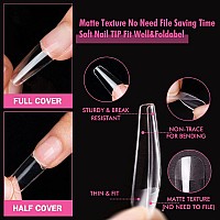 Una Gella Long Coffin Fake Nails Long 504Pcs Preshape Coffin Gel Nail Tips Coffin Nails Tips Clear Long Coffin Tips Coffin Pres