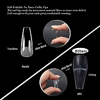 Una Gella Long Coffin Fake Nails Long 504Pcs Preshape Coffin Gel Nail Tips Coffin Nails Tips Clear Long Coffin Tips Coffin Pres