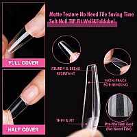 Una Gella Long Coffin Fake Nails Tips 216Pcs Preshape Coffin Press On Nails Long Coffin Nail Tips L Coffin Nails Full Cover Nai