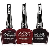 Masglo Gel Evolution Nail Polish Gel Effect No Uvled Lamp Duration Up To 12 Days 3 Pcs Shades Of Red Color 3 Esmaltes Efe