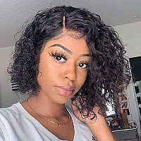 Wiger Short Curly Lace Frontal Human Hair Wigs For Black Women Hd Lace Curly Bob Lace Front Hair Glueless Human Hair Wigs Water