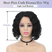 Wiger Short Curly Lace Frontal Human Hair Wigs For Black Women Hd Lace Curly Bob Lace Front Hair Glueless Human Hair Wigs Water