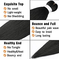 Pre Stretched Braiding Hair 36 Inch 8 Packs Long Braiding Hair Yaki Texture Hair Extensions Hot Water Setting Professional Synth