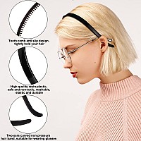 Waydress 3 Pieces Flex No Pressure Headbands Effortless Plastic Teeth Comb Headbands Skinny Bands Hair Loops Hair Accessories Fo