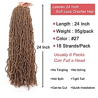 Leeven 24 Inch Distressed Faux Locs Crochet Braids 6 Packs New Soft Locs Strawberry Blonde Long Messy Goddess Locs Pre Looped Cu