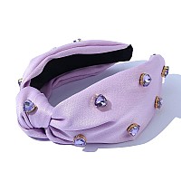 Fedans Knotted Jeweled Headband Purple Heart Embellished Headband Fashion Lavender Hairband Ladies Sparkly Accessories For Women