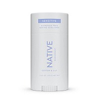 Native Sensitive Deodorant Natural Deodorant for Women and Men, Aluminum Free, Baking Soda Free, Phthalate Free, Talc Free, coconut Oil and Shea Butter cotton & Lily (Sensitive)