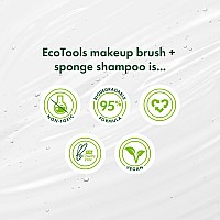 EcoTools Makeup Brush and Blending Sponge Shampoo, Removes Dirt, Makeup & Impurities From Brushes & Sponges, Travel Sized, Perfect For On The Go, Hypoallergenic, 3.4 fl.oz/ 100.6 ml Sachet, 2 Count