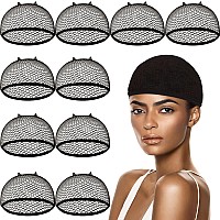 Smilco Wig Caps 10 Pieces Mesh Wig Cap Netweaving Hair Netfishnet Wig Cap For Womenblack