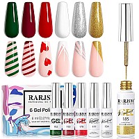 Rarjsm Painting Drawing Liner Pen Gel Nail Polish Setsilver Gold Glitter Dark Green Red White Nail Art Design Uv Led Gel Polish