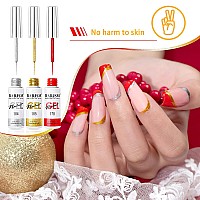 Rarjsm Painting Drawing Liner Pen Gel Nail Polish Setsilver Gold Glitter Dark Green Red White Nail Art Design Uv Led Gel Polish