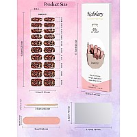 20Pcs Gel Nail Polish Strips Kalolary Leopard Full Nail Art Wraps Gel Nail Polish Stickers Decals Waterproof Nail Art Set For D