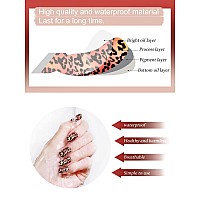 20Pcs Gel Nail Polish Strips Kalolary Leopard Full Nail Art Wraps Gel Nail Polish Stickers Decals Waterproof Nail Art Set For D