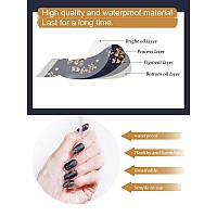 20Pcs Semicured Gel Nail Polish Strips Kalolary Blue Gold Foil Full Nail Art Wraps Waterproof Nail Art Stickers With Nail File