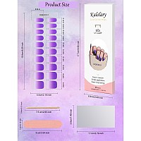 20Pcs Gel Nail Polish Strips Kalolary Gradient Purple Full Nail Wraps Gel Nail Stickers Waterproof Nail Art Decals With Nail Fi