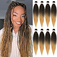 Leeven Pre Stretched Braiding Hair 20 Inch 8 Pack Itch Free Synthetic Fiber Crochet Twist Braids Yaki Texture Passion Braiding H