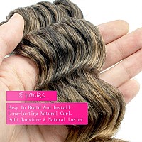 Toyotree Ocean Wave Crochet Hair 14 Inch 8 Packs Ombre Blonde Midlength Curly Deep Wave Crochet Hair Synthetic Ocean Wave Br