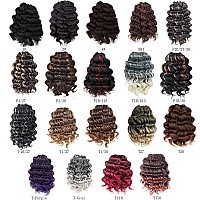 Toyotree Ocean Wave Crochet Hair 14 Inch 8 Packs Ombre Blonde Midlength Curly Deep Wave Crochet Hair Synthetic Ocean Wave Br