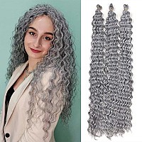 Deep Twist Braid Crochet Hair 28 Inch Braiding Hair For Beauty Synthetic Braids Hair Extension28 Inch Grey 3Pack