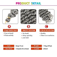 Deep Twist Braid Crochet Hair 28 Inch Braiding Hair For Beauty Synthetic Braids Hair Extension28 Inch Grey 3Pack