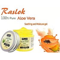 Raslok Aloe Vera Gel Pure Natural Organic Aloe Gel For Moisturizing Face Skin Hair Care Papaya 776 Oz