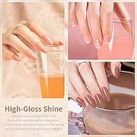 Rarjsm Nude Sheer Jelly Pink Gel Nail Polish Set Of 6 Transparent Colors Led Uv Gel Soak Off Clear Taffy Brown Milky White Frenc