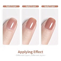 Rarjsm Nude Sheer Jelly Pink Gel Nail Polish Set Of 6 Transparent Colors Led Uv Gel Soak Off Clear Taffy Brown Milky White Frenc