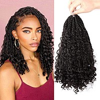 LMZIM 14 Inch Goddess Box Braids Crochet Hair Bohomian Crochet Box Braids Curly Ends 8 Pack 3X Crochet Braids Synthetic Braiding Hair Extension #2