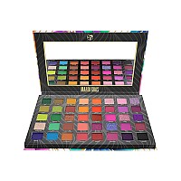 W7 Mardi gras Pressed Pigment Palette - 40 High Impact Party colors - Flawless Long-Lasting Bold Makeup