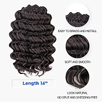 ToyoTree Ocean Wave Crochet Hair - 14 Inch 8 Packs Light Brown Crochet Braids, Synthetic Braiding Hair Extensions (14 inch, 4)