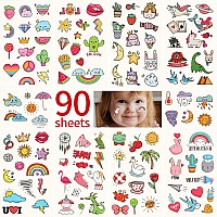 Metker 90 sheets (1000 patterns) kids waterproof Temporary Tattoos toys,suitable for birthday parties,group activities