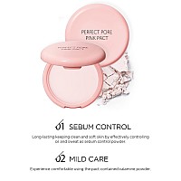 Thesaem Saemmul Perfect Pore Pink Pact Makeup Finishing Pressed Powder For Sebum Control And Pore Minimization Soothes Sensit