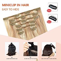 Huayi Clip In Hair Extensions Real Human Hair Strawberry Blonde To Bleach Blonde Human Hair Extensions 18 Inch Straight Double W