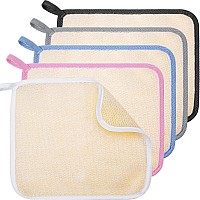 Tatuo 5 Pcs Exfoliating Face And Body Wash Cloths Towel Weave Bath Cloth Exfoliating Scrub Cloth Massage Bath Cloth For Women An